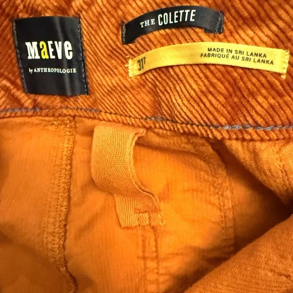 The Colette Corduroy Crop Wide-Leg Pants by Maeve in Caramel Size 31/Tall - Picture 11 of 13